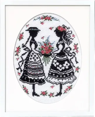 Obrázek produktu pro Olympus, kompletní výšivací sada "Ann a Diana", rozměry 29,5 x 23,4 cm, originál z Japonska