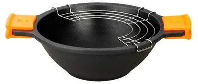 Zdjęcie produktu dla BRA Efficient, Okrągły, Wok/Patelnia do mieszania, Czarny, Pomarańczowy, PTFE, 300 °C, Aluminium