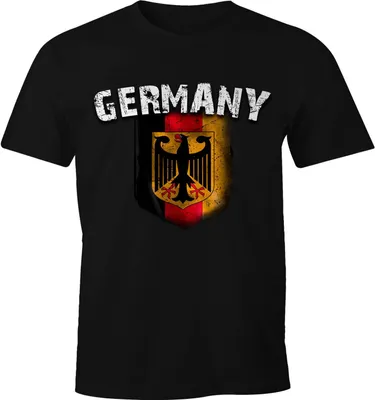 Produktbild von Cooles Herren Fußball WM EM T-Shirt Deutschland Flaggen Design Vintage Look schwarz 4XL