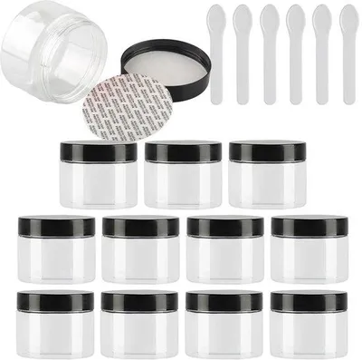 Immagine prodotto di Flaconi cosmetici in plastica - 12 pezzi - Tappo nero - 150 ml