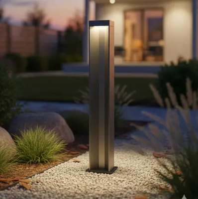 Zdjęcie produktu dla Słupek zewnętrzny Nowoczesny Kurt Metal Antracyt Led 12W 3000K Ciepłe światło