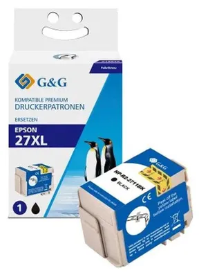 Produktbild von G&G Tinte kompatibel mit Epson 27XL/T2711/C13T27114012 BK