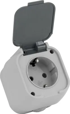 Produktbild von Schuko Steckdose Typ F IP54  Grau