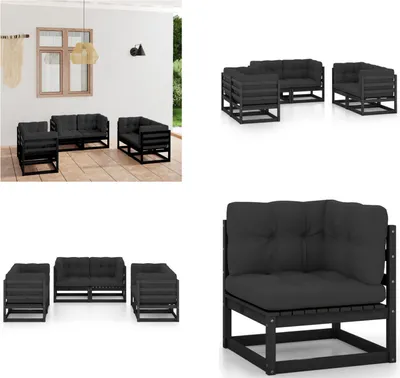 Produktbild von vidaXL 6 tlg. Garten Lounge Set mit Kissen Kiefer Massivholz - Gartenmöbel-Set - Gartenmöbel-Sets - Gartengarnitur - Gartengarnituren