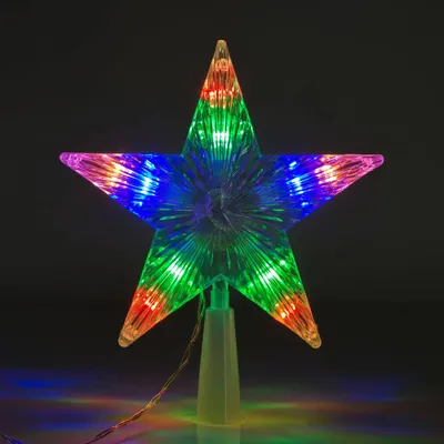 Obrázok produktu pre GLOBIZ Vianočná LED hviezda na špic stromu - 10 LED - 15 cm - RGB - 2 x AA