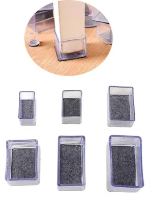 Produktbild von Stuhlfußdeckel - 20 Stück - Filz/Transparent - Für Holz- und Parkettböden - Schutz vor Kratzern - Langlebig/PVC/Filz - Stuhlfußschoner