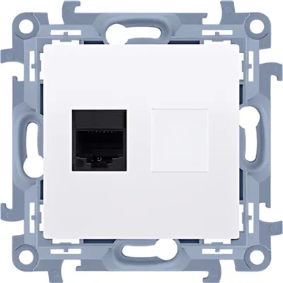 Zdjęcie produktu dla Simon 10 Pojedyncze gniazdo komputerowe RJ45 kat.5e białe C51.01/11