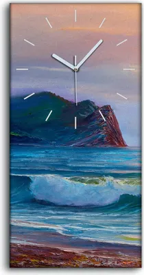 Produktbild von Dekor Leinwand Uhr Wandbilder Kunstdruck 30x60 Kunst Malerei Meereslandschaft - weiße Hände