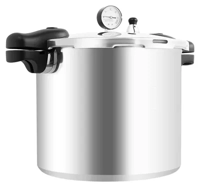 Produktbild von Explosionsgeschützter Schnellkochtopf - 22 l Drucktopf - Aluminiumlegierung 90 kPa - Mit Manometer - 32x28 cm - Silber