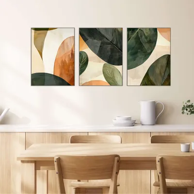 Produktbild von Wallity, Mdf - 00115, Dekoratives MDF-Gemälde (3 Stück), Mehrfarbig, 100 % MDF, 40 x 90 cm