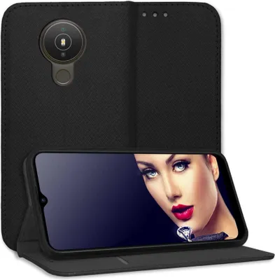 Produktbild von Bookstyle Schutzhülle Klapphülle Schutztasche Etui Cover für Nokia 1.4 (6.52'') - Schwarz