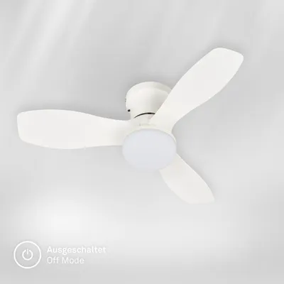 Produktbild von Briloner Deckenventilator mit Licht Fernbedienung Ø60x19cm 15W 1700lm 3000K-6500K Warmweiß bis Tageslichtweiß DC-Motor Weiß - Ventilator Lampe Schlafzimmer Wohnzimmer