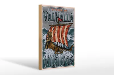 Produktbild von Holzschild Schiff 20x30cm Valhalla Vikings