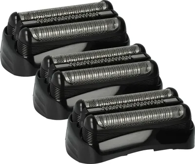 Produktbild von vhbw 3x Ersatz-Scherköpfe kompatibel mit Braun Series 3, cruZer clean Elektrorasierer, Schwarz