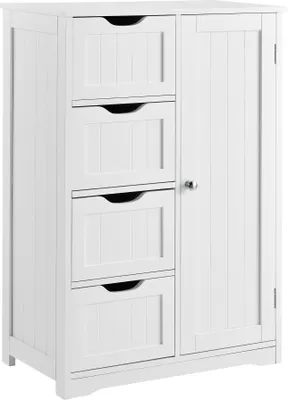 Zdjęcie produktu dla [en.casa]® Szafka łazienkowa biała - 81 x 55 x 30 cm - Szafka łazienkowa Szafka podłogowa Szafka z komodą