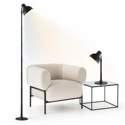 Produktbild von LED Tischlampe Höhenverstellbar 45-145cm - 2-in-1 Stehleuchte Schwarz mit USB Dimmbar 3 Lichtfarben 150° Drehbar Leselampe für Wohnzimmer Nachttisch