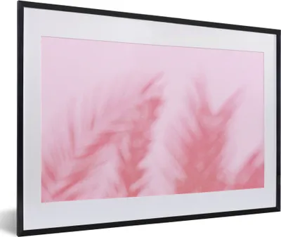 Produktbild von MuchoWow® Gerahmtes Poster Pflanzen - Blätter - Rosa 60x40 cm - Poster mit Schwarzem Bilderrahmen Wandposter Rahmen Foto Bilder - Schlafzimmer - Plakat in Rahmen - Drucken