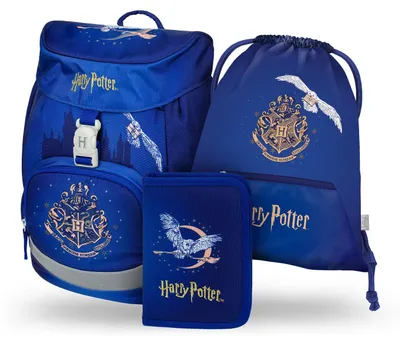 Produktbild von Baagl Schulranzen Jungen für 1. Klasse, Airy Schultasche Set 3-Teilig, Grundschule Schulrucksack für Kinder, Ranzen für Schule, Tornister (Harry Potter Hogwarts Hedwig)