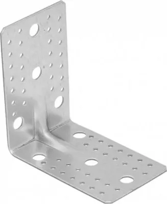 Produktbild von 10x Schwerlast-Winkelverbinder mit Sicke 145 x 145 x 90 mm verzinkt