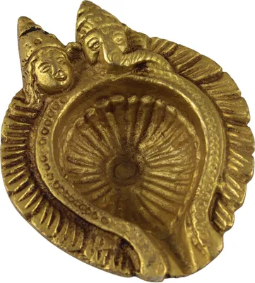 Produktbild von Räucherkegelhalter - Kerzenständer - Figur - Shiva und Ganesha - Messing goldfarben