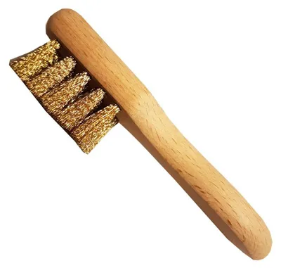 Productafbeelding van Messingborstel met handvat, reinigingsborstel voor rookovens, 12 cm