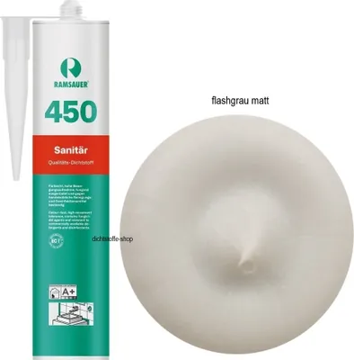 Produktbild von Ramsauer 450 Sanitär Silicon Fugen Dichtstoff 310ml Kartusche flashgrau MATT