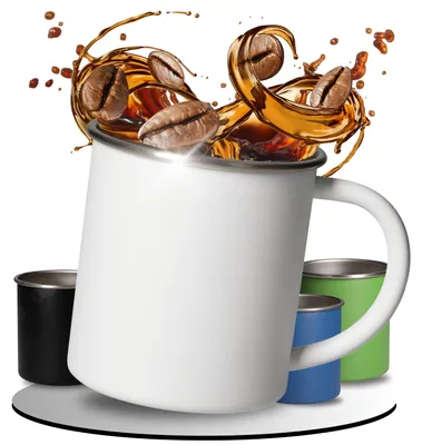 Image de Tasse en acier inoxydable « Adventura » 340 ml - Tasse de camping robuste avec bord arrondi - blanche