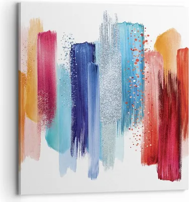Produktbild von Bild auf Leinwand - Leinwandbild - Einteilig - Abstraktion Farben Gürtel - 70x70cm - Wand Bild - Wanddeko - Wandbilder - Leinwanddruck - Bilder - Wanddekoration - Leinwand bilder - AC70x70-4330
