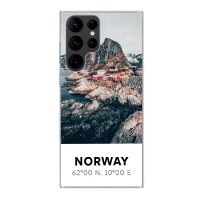 Produktbild von MuchoWow® Handyhülle Schutzhülle Hülle für Samsung Galaxy S22 Ultra Norwegen - Wasser - Bergen Silikon Softcase Handy Hülle - Abbildung