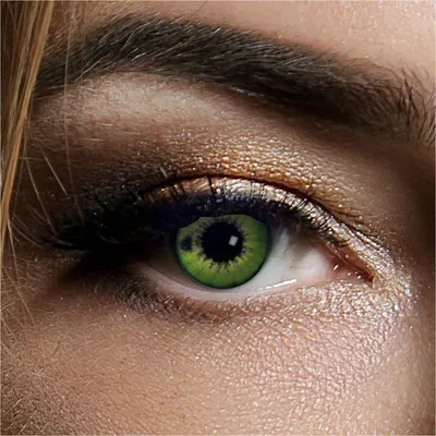 Produktbild von Farbig Grün Kontaktlinsen 3 Monate Electro Green Halloween Zombie Vampir