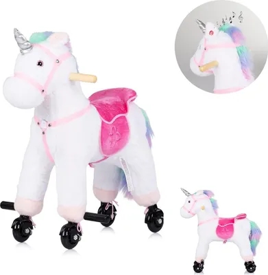 Produktbild von CHIPOLINO Einhorn aus Plü sch auf Rä dern