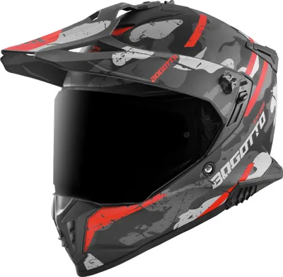 Produktbild von Bogotto FG-601 Sniper Fiberglas Enduro Helm, schwarz matt/grau/orange, M (57/58)