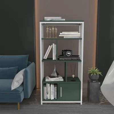 Immagine prodotto di Skye Decor, Valero - Verde, Bianco, Libreria, Verde, 100% PANNELLI DI PARTICELLE RIVESTITI IN MELAMMINA, 60 x 29,6 x 120 cm