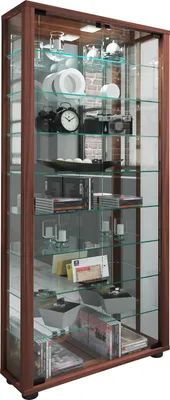 Zdjęcie produktu dla Szklana obudowa stojąca | Etui na wyświetlacz Szkło z bezpiecznym szkłem ESG | Wymiary ok. H. 115 x W. 59 x D. 18 cm | Stand case glass | Nowoczesne i oszczędne miejsce | Szklana szafka ekspozycyjna – Lumo Maxi Mirror