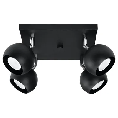 Image de Plafonnier OCULARE 4 noir 4xGU10 10W acier 16x25x25cm Sollux Lighting