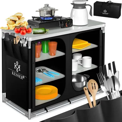 Produktbild von KESSER® Campingschrank, Campingküche mit Aluminiumgestell, inkl.Tragetasche , Kocherschrank für Camping , Campingmöbel , Outdoor