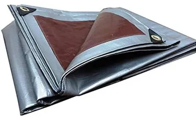 Wasserfeste Plane 4 x 6 m, 210 g/m², mit Ösen, Grau