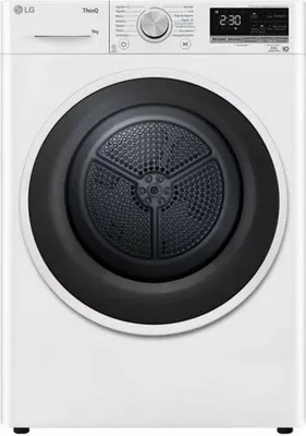 Obrázek produktu pro LG RH90V5AV6N, Stojací, Přední plnění, Tepelné čerpadlo, Bílá, Knoflíky, Dotyk, Levý