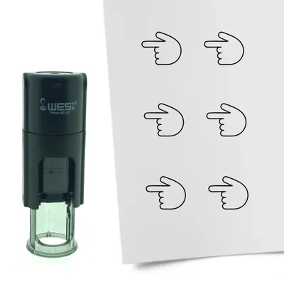Produktbild von CombiCraft Selbstfärbender Stempel 'Zeigefinger nach Links' in der Farbe Schwarz, Ø10mm