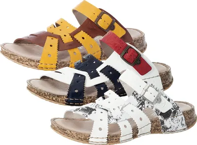 Produktbild von Rieker Damen Schuhe Clogs Leder Pantoletten 61185, Größe:41 EU, Farbe:Gelb