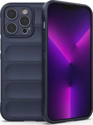 Produktbild von Mobigear Bumpy iPhone 14 Pro Max Hülle Flexibles TPU Backcover - Dunkelblau