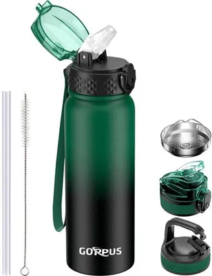 Obrázok produktu pre Nerezová fľaša na vodu 600 ml, športová, nepretekajúca, bez BPA