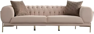 Produktbild von s Beiges Chesterfield Sofa Wohnzimmer Polster 3-Sitzer