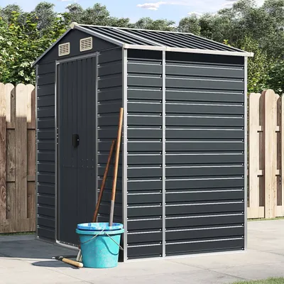 Produktbild von "Spring Sale"Gerätehaus - elegantes Design - Geräteschuppen/Gartenschrank - Anthrazit 191x130x198cm Verzinkter Stahl NEU764689 - Geräteschuppen