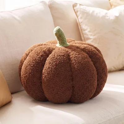 Dekokissen Halloween-Pompoen, Plüsch, 20/28 cm, weich