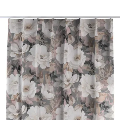 Obrázok produktu pre Záves Dekoria s flámskymi záhybmi, šedo-ružový, 90 x 100 cm