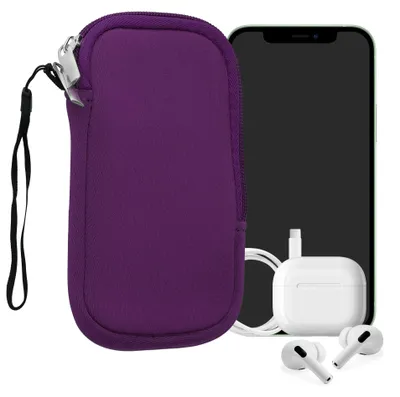 Produktbild von kwmobile Neopren Handytasche für Smartphones L - 6,5" - Handy Tasche mit Reißverschluss - Handyhülle universal Violett
