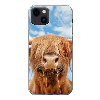 Produktbild von MuchoWow® Handyhülle Schutzhülle Hülle für iPhone 13 mini Schottischer Highlander - Wolke - Tiere Silikon Softcase Handy Hülle - Softcase