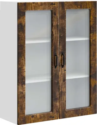 Immagine prodotto di vidaXL Armadio a muro in vetro PORTO Rovere affumicato 80 x 31 x 100 cm
