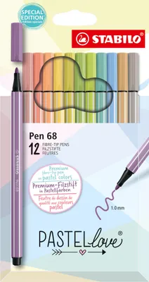 Produktbild von STABILO Fasermaler Pen 68 PASTELlove 12er Karton-Etui